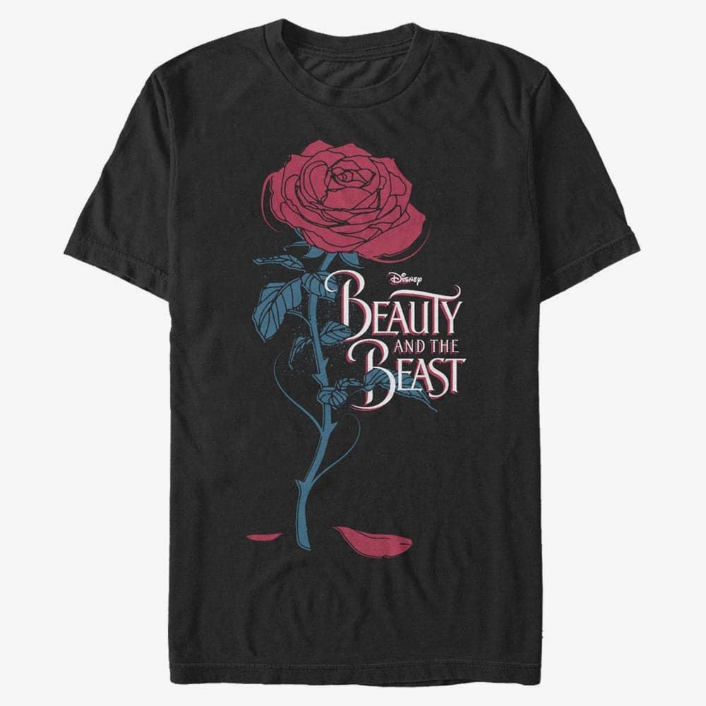 Pólók Merch Disney Beauty & The Beast: Live Action - Logo Rose Unisex T-Shirt Black