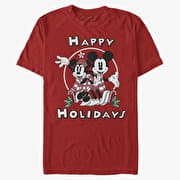 Merch Disney Mickey Classic - Mickey & Minnie Holiday Unisex T-Shirt Red