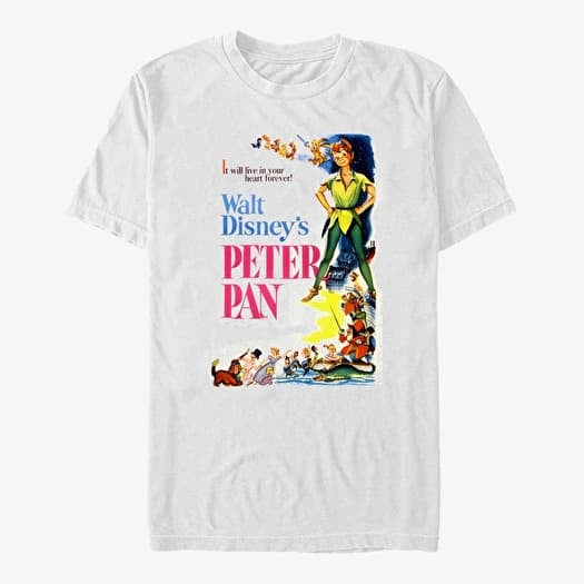 T-shirt Merch Disney Peter Pan - VINTAGE PAN POSTER Unisex T-Shirt White