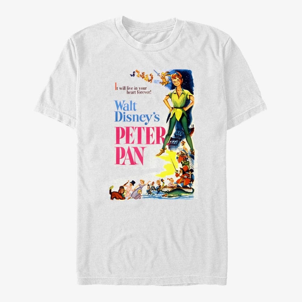 T-Shirts Merch Disney Peter Pan - VINTAGE PAN POSTER Unisex T-Shirt White