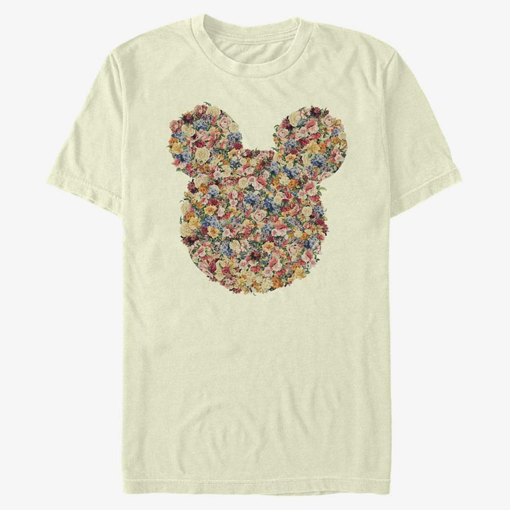 T-Shirts Merch Disney Classic Mickey - Floral Mickey Head Unisex T-Shirt Natural