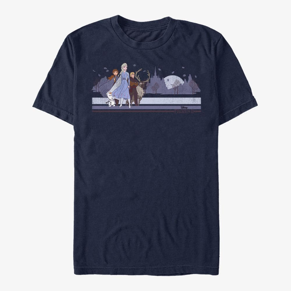 majice kratkih rukava Merch Disney Frozen 2 - F2 Group Unisex T-Shirt Navy Blue