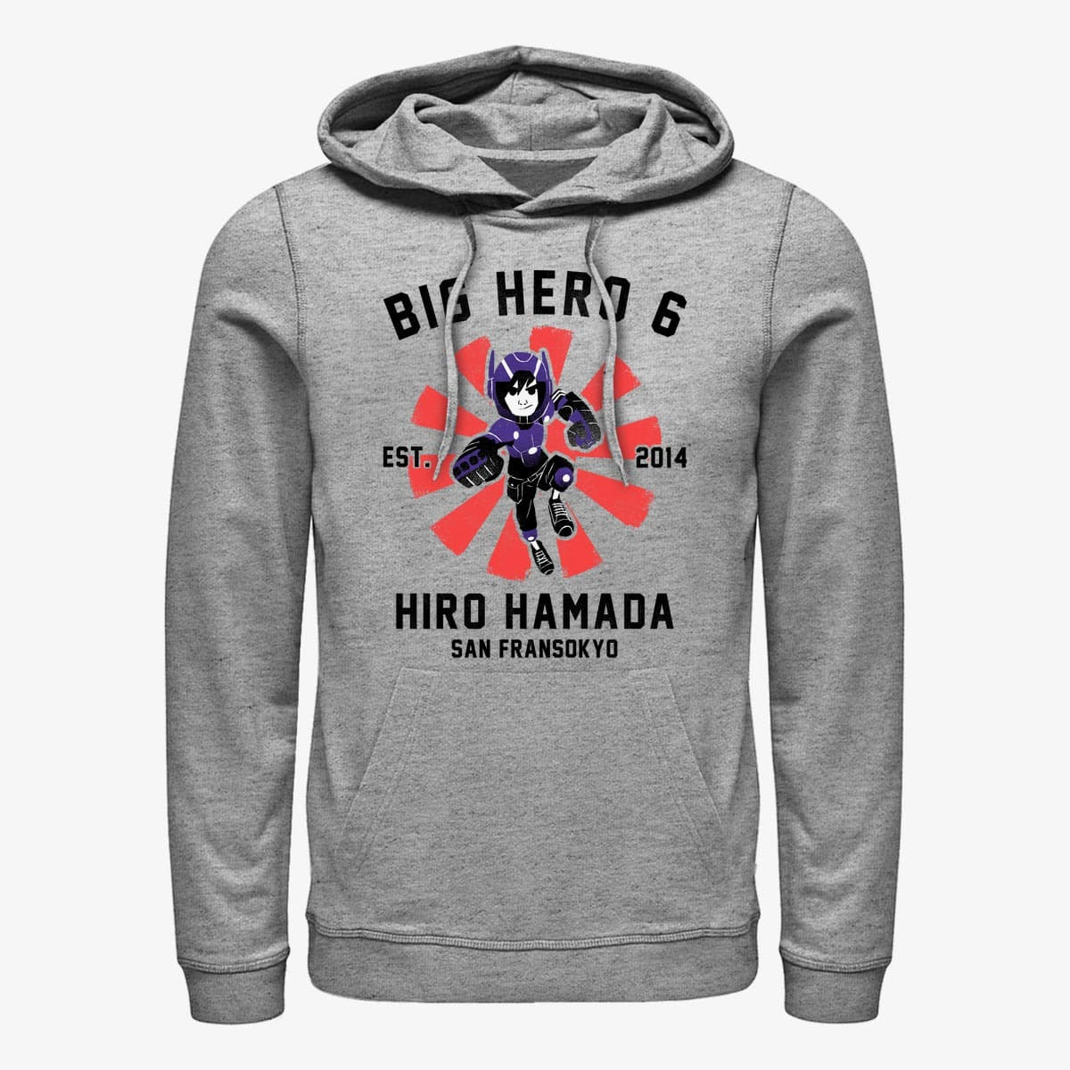 Hoodies and sweatshirts  Merch Disney Big Hero 6 Movie - Hiro Collegiate Unisex Hoodie Heather Grey