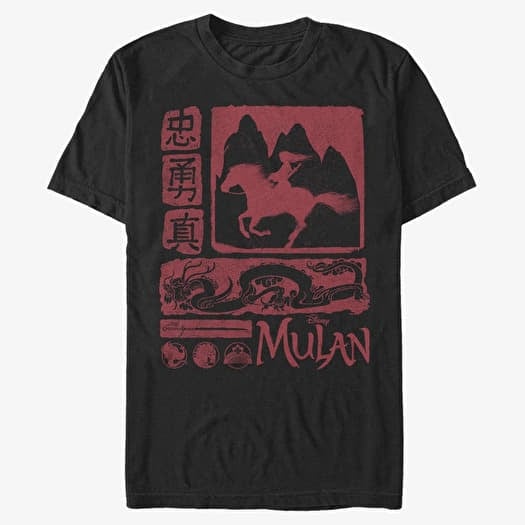 T-shirt Merch Disney Mulan: Live Action - Mulan Block Unisex T-Shirt Black