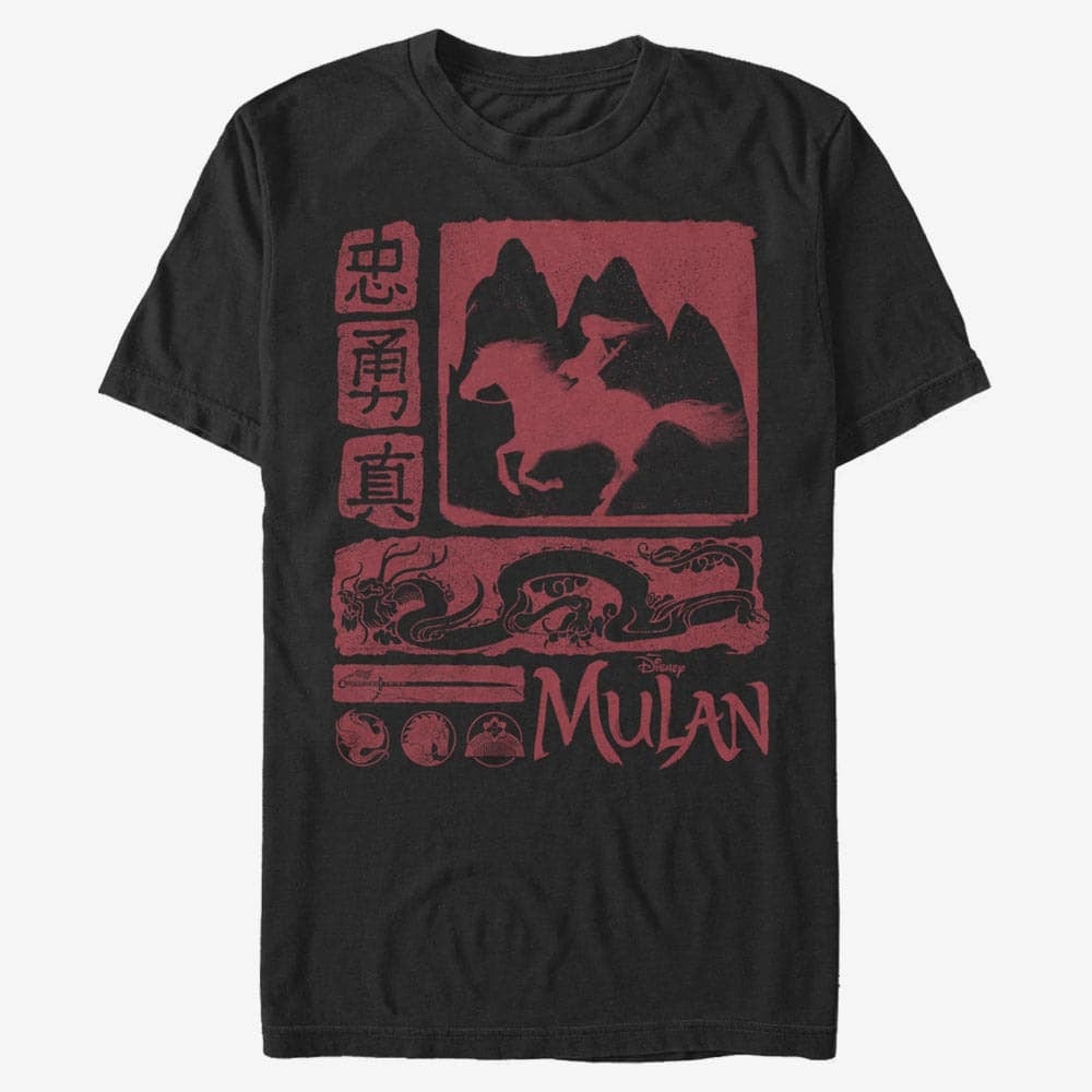 T-shirts Merch Disney Mulan: Live Action - Mulan Block Unisex T-Shirt Black