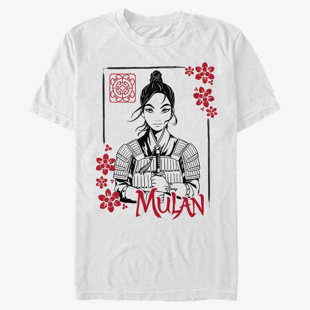   Μπλούζες Merch Disney Mulan: Live Action - Ink Line Mulan Unisex T-Shirt White