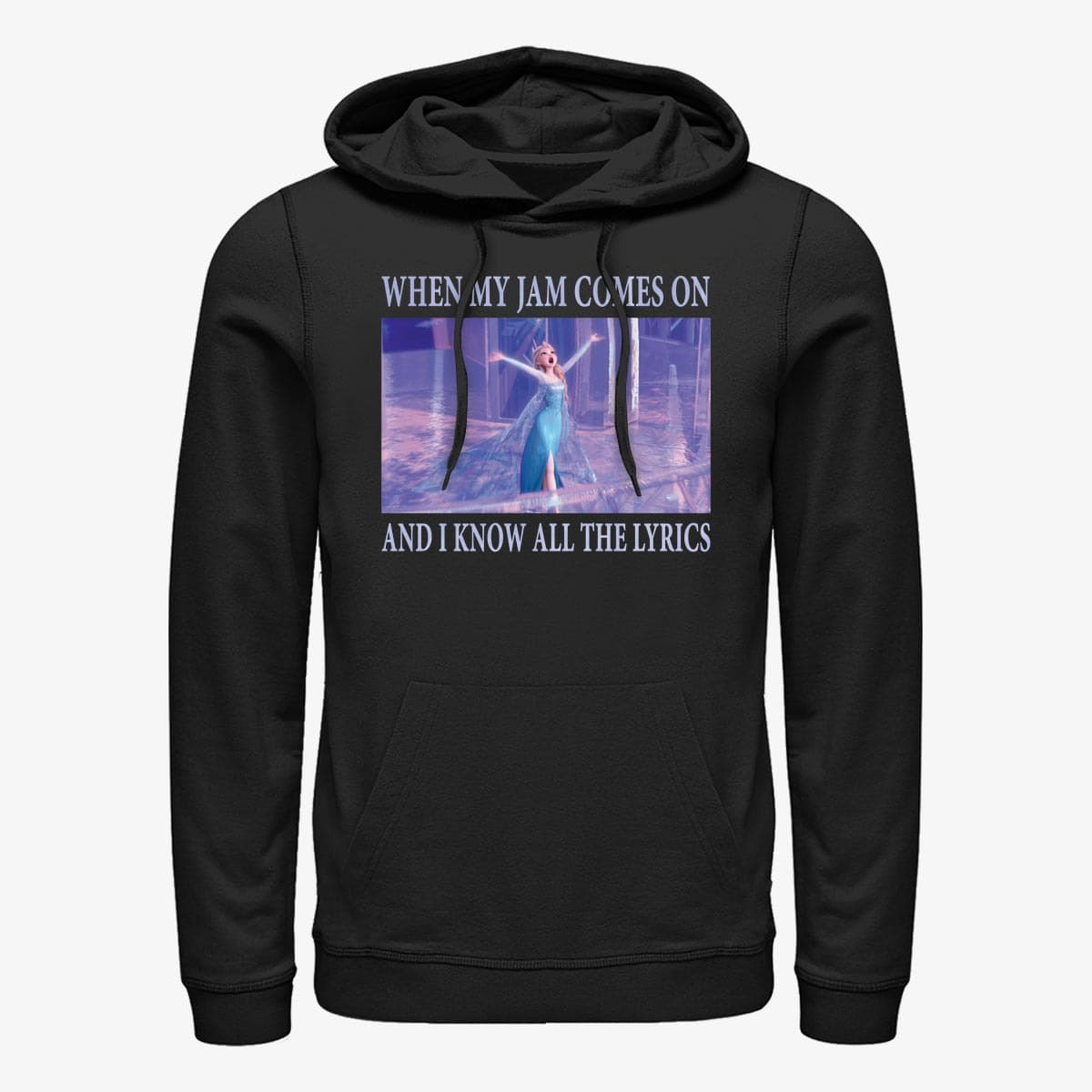 Dukserice Merch Disney Frozen - Elsa Meme Unisex Hoodie Black