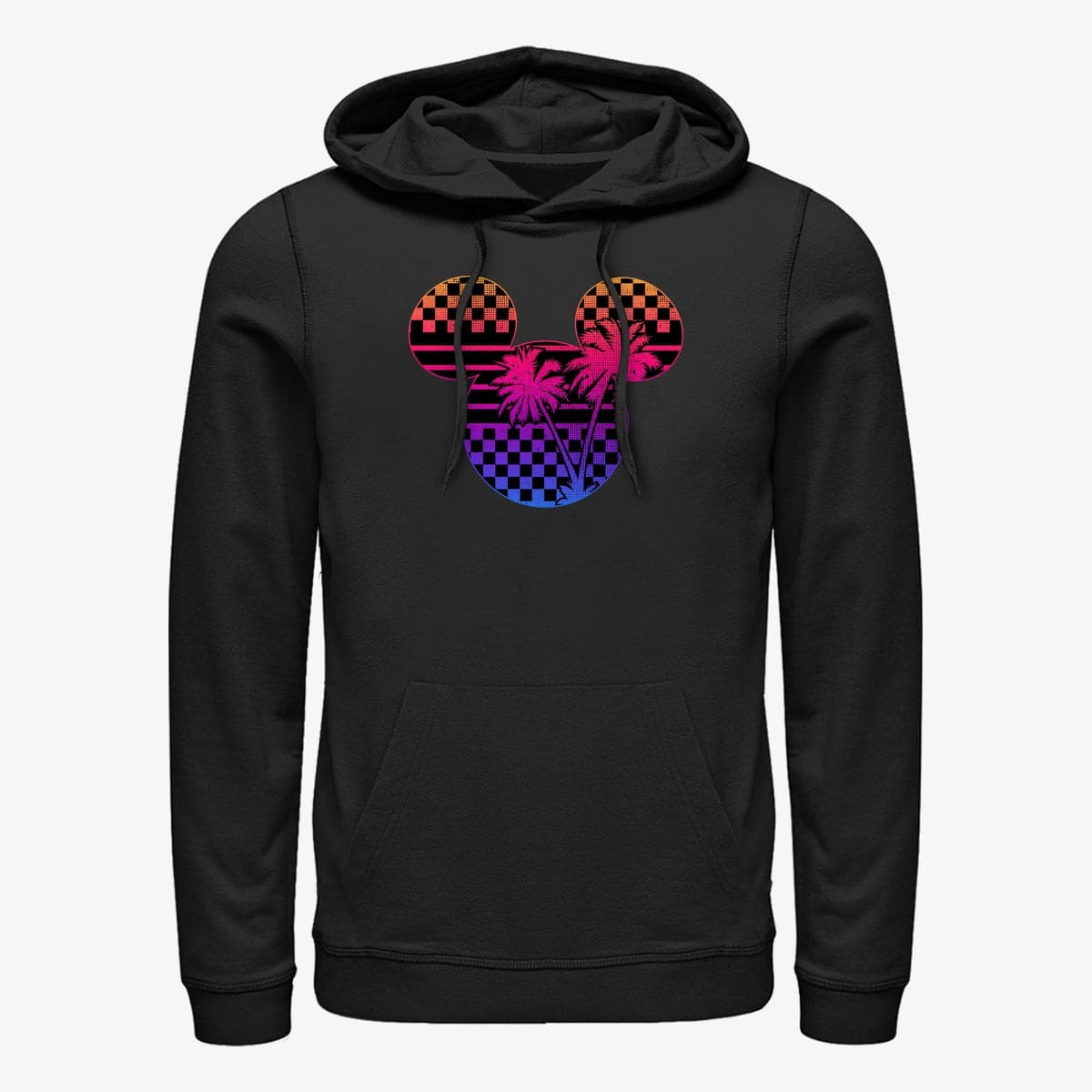 Džemperiai su gobtuvais ir džemperiai Merch Disney Classic Mickey - Roadster Palm Mickey Unisex Hoodie Black
