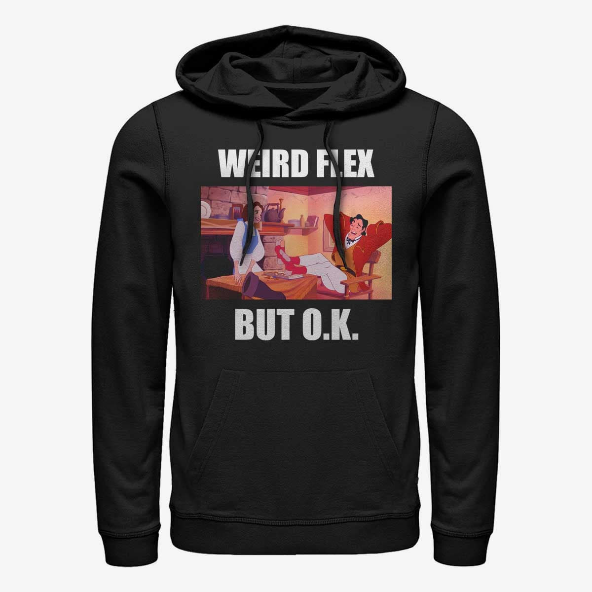 Felpe Merch Disney Beauty & The Beast - Gaston Weird Flex Meme Unisex Hoodie Black