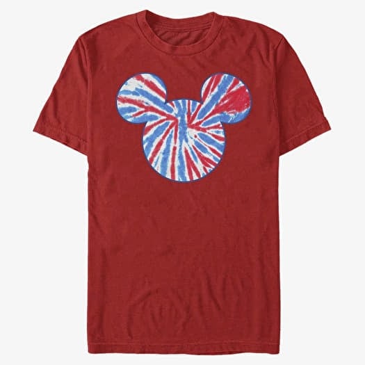 T-shirt Merch Disney Classic Mickey - Tie Dye Americana Unisex T-Shirt Red