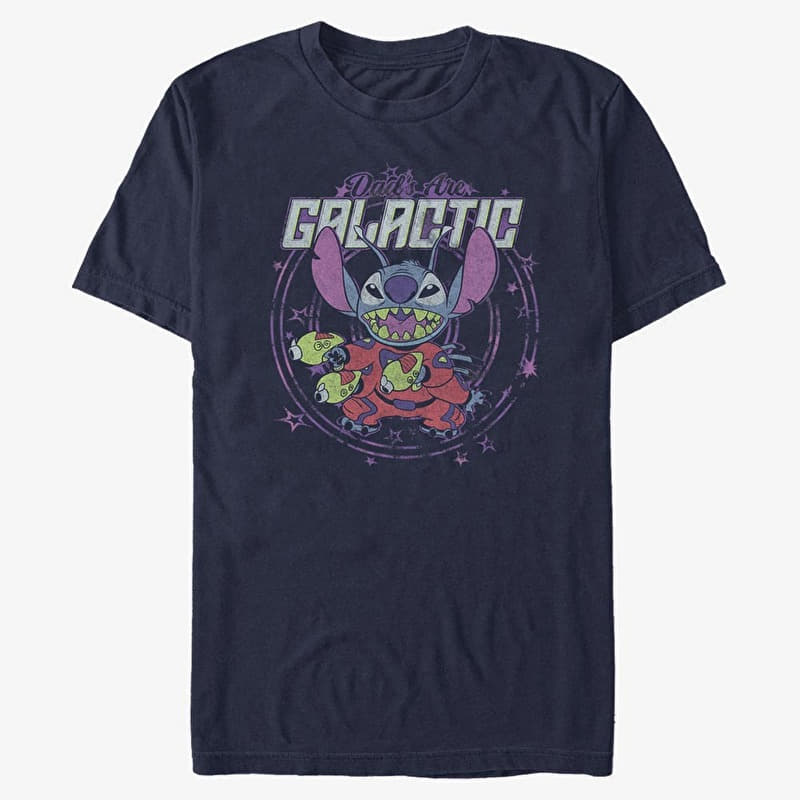 Maglietta Merch Disney Lilo & Stitch - Spaced Dads Unisex T-Shirt Navy Blue
