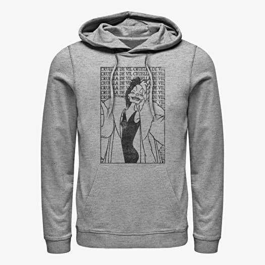 Sweatshirt Merch Disney 101 Dalmatians - Cruella De Vil Unisex Hoodie Heather Grey