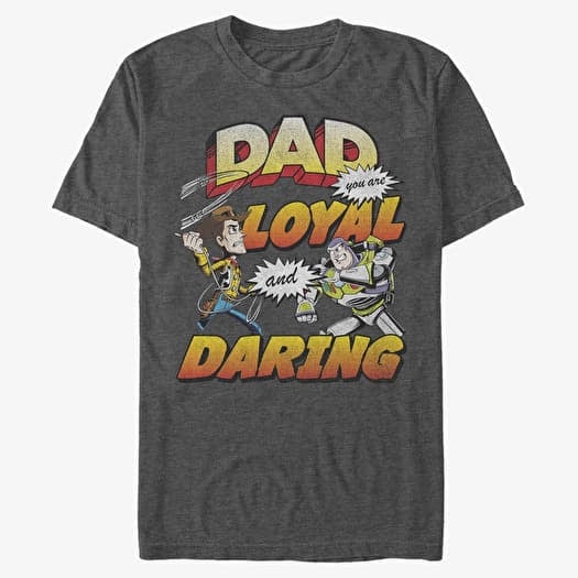 T-shirt Merch Disney Toy Story 1-3 - Loyal And Daring Unisex T-Shirt Dark Heather Grey
