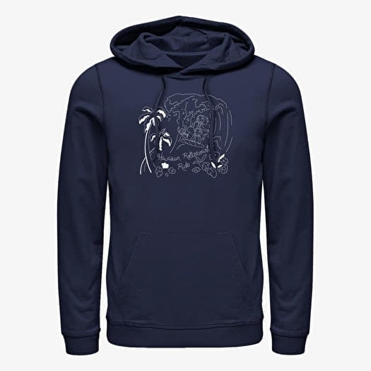 Kampsun Merch Disney Lilo & Stitch - Stitch Surf Line Art Unisex Hoodie Navy Blue