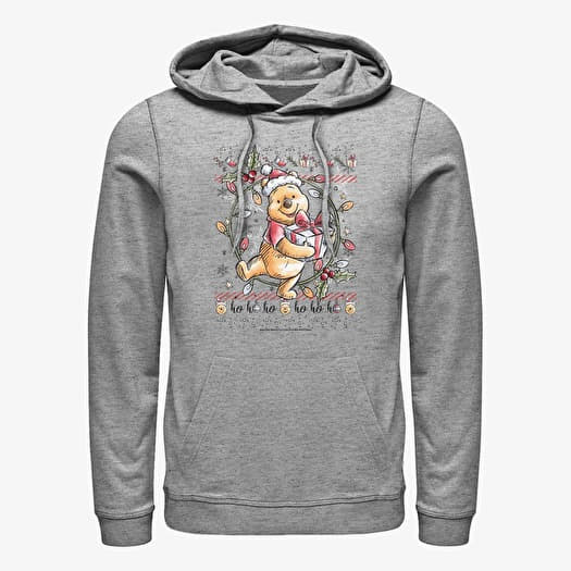 Sweatshirt Merch Disney Winnie The Pooh - Winnie at Xmas Unisex Hoodie Heather Grey