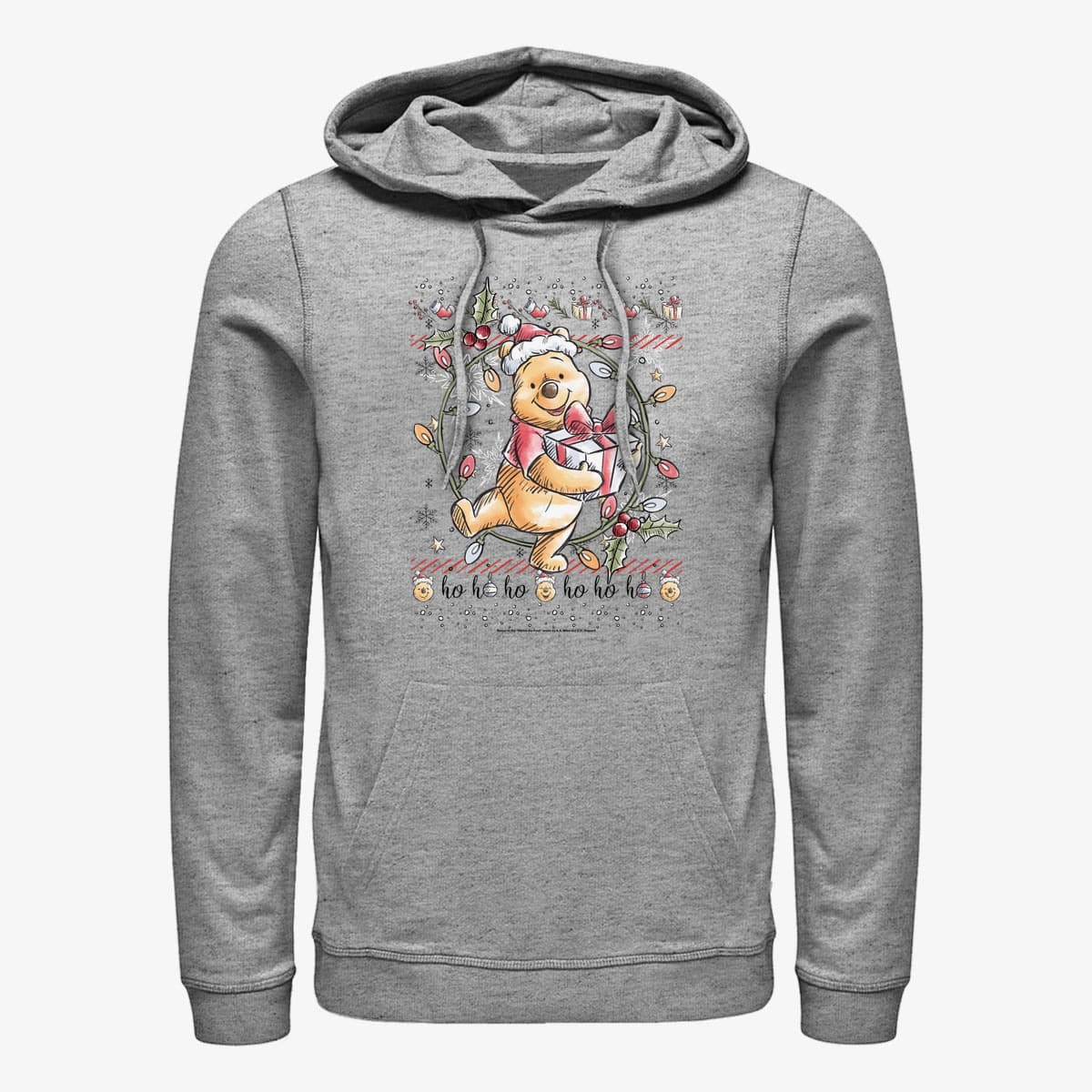 Hoodies and sweatshirts  Merch Disney Winnie The Pooh - Winnie at Xmas Unisex Hoodie Heather Grey