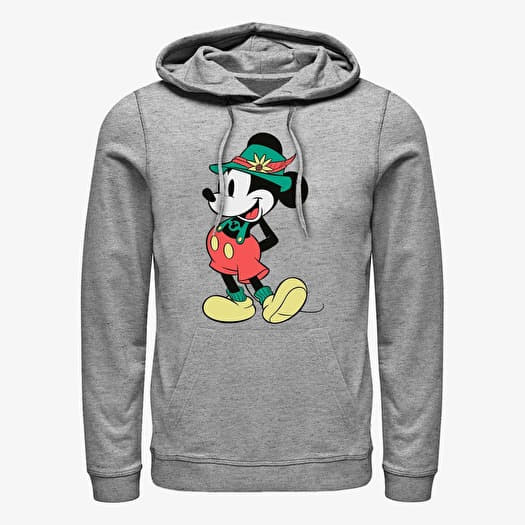 Sweatshirt Merch Disney Classic Mickey - Lederhosen Basics Unisex Hoodie Heather Grey