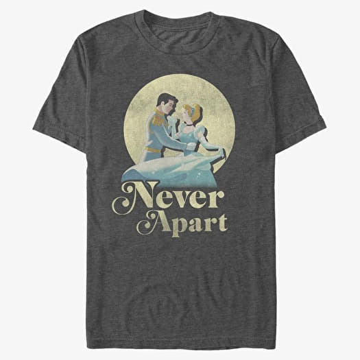 Tričko Merch Disney Cinderella - Never Apart Unisex T-Shirt Dark Heather Grey