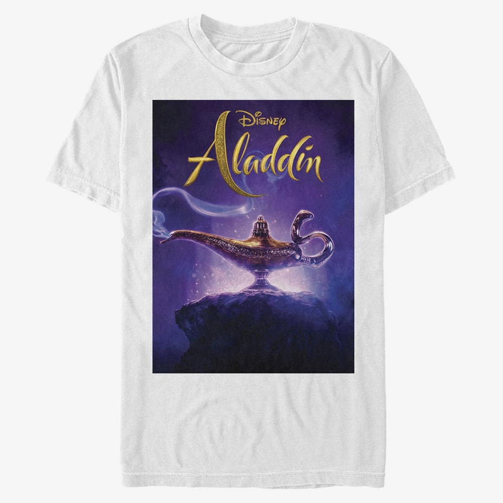 Pólók Merch Disney Aladdin: Live Action - Aladdin Live Action Cover Unisex T-Shirt White