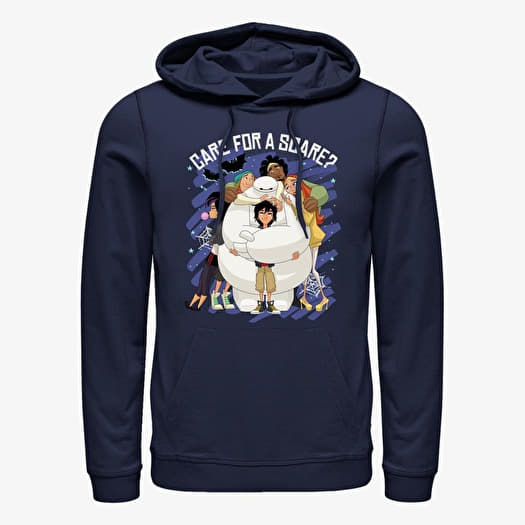 Sweatshirt Merch Disney Big Hero 6 Series - Scare Baymax Unisex Hoodie Navy Blue
