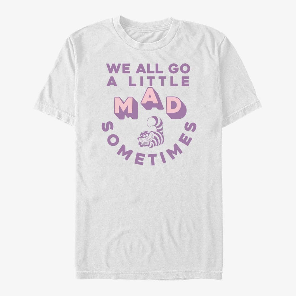 Pólók Merch Disney Alice In Wonderland - A LITTLE MAD SOMETIMES - DSAX02UGTR Unisex T-Shirt White