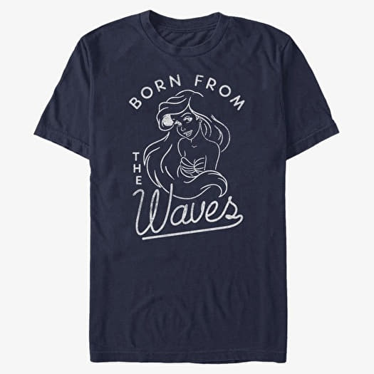 Tričko Merch Disney The Little Mermaid - Ariel Waves Unisex T-Shirt Navy Blue