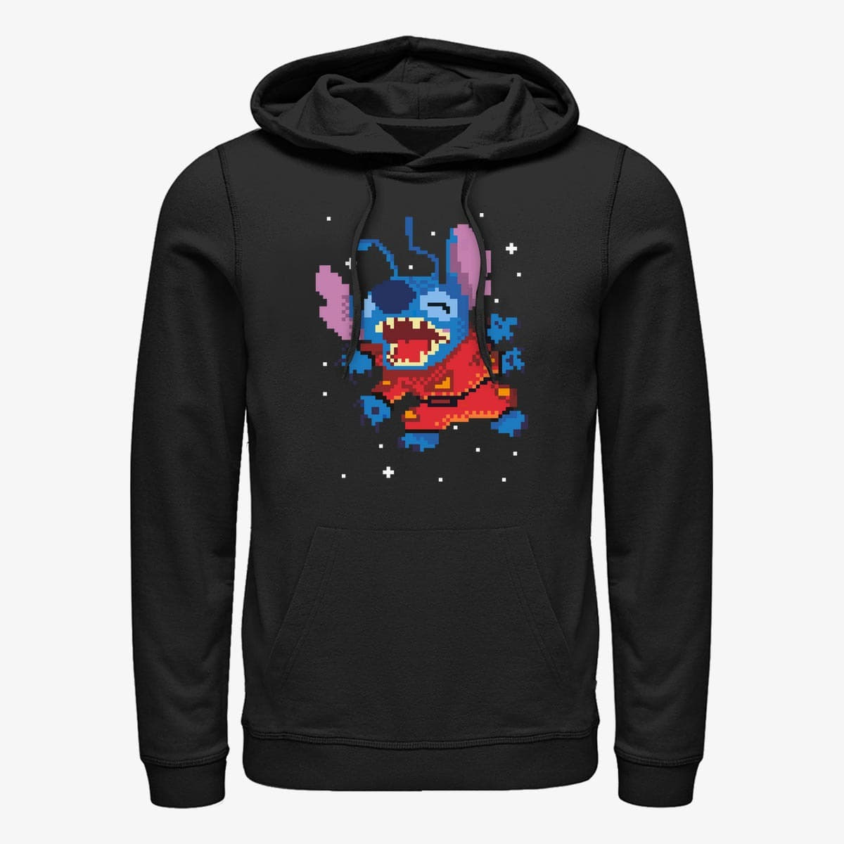 Sweaters Merch Disney Lilo & Stitch - Stitch Pixel Unisex Hoodie Black