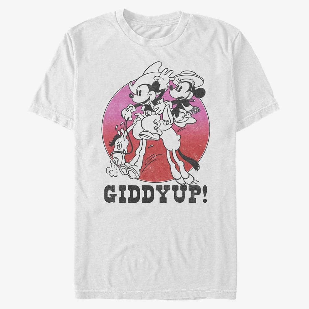 Trička Merch Disney Classic Mickey - Giddyup Unisex T-Shirt White