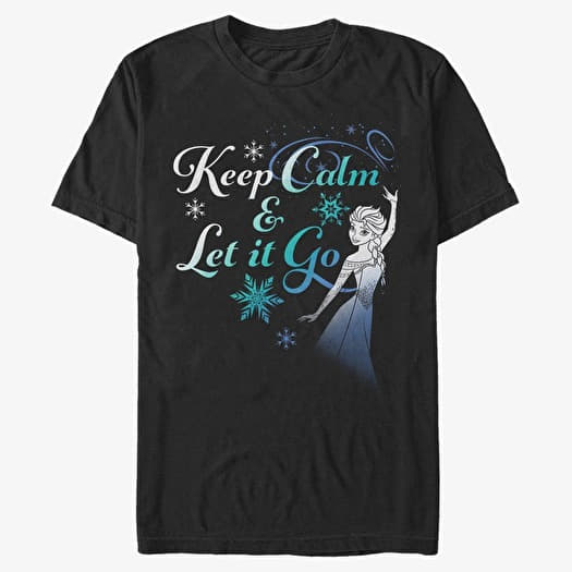 Tričko Merch Disney Frozen - Let it Go Now Unisex T-Shirt Black
