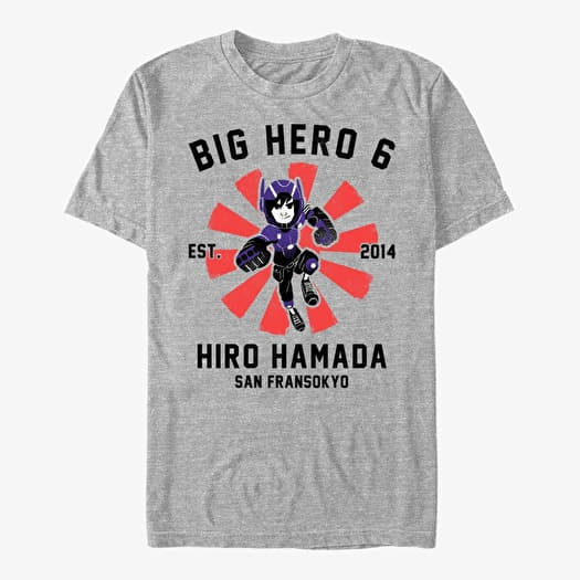 T-shirt Merch Disney Big Hero 6 Movie - Hiro Collegiate Unisex T-Shirt Heather Grey