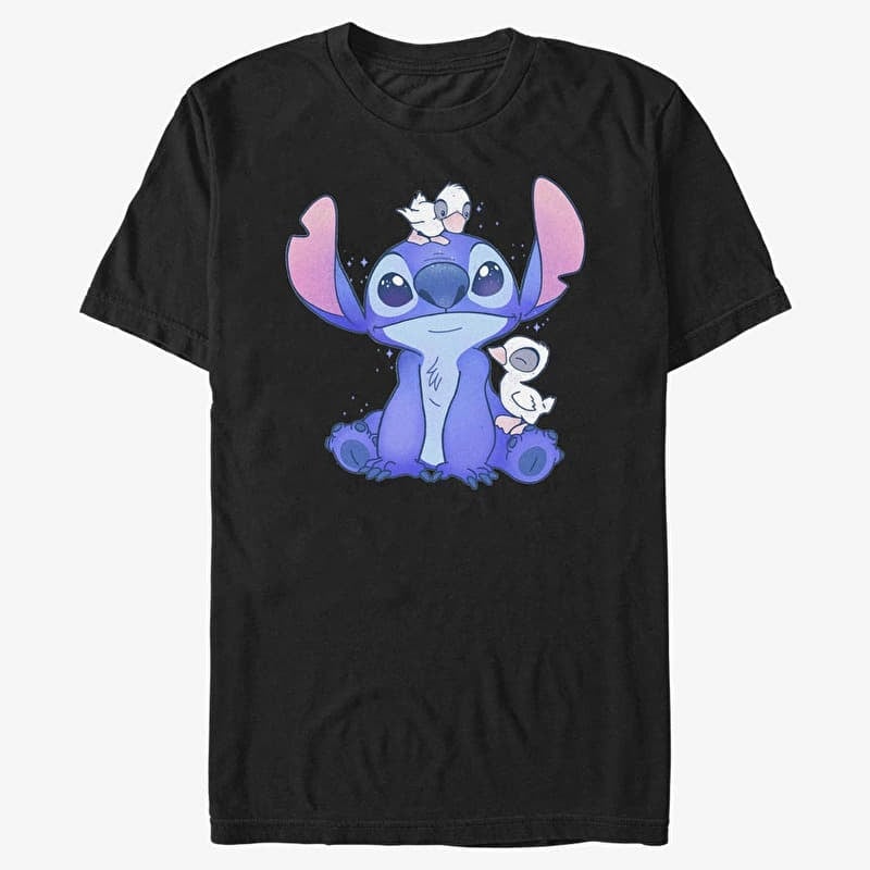 T-paita Merch Disney Classics Lilo & Stitch - Cute Ducks Unisex T-Shirt Black