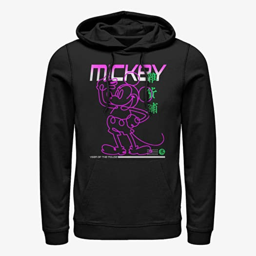 Sweatshirt Merch Disney Classic Mickey - Street Glow Unisex Hoodie Black