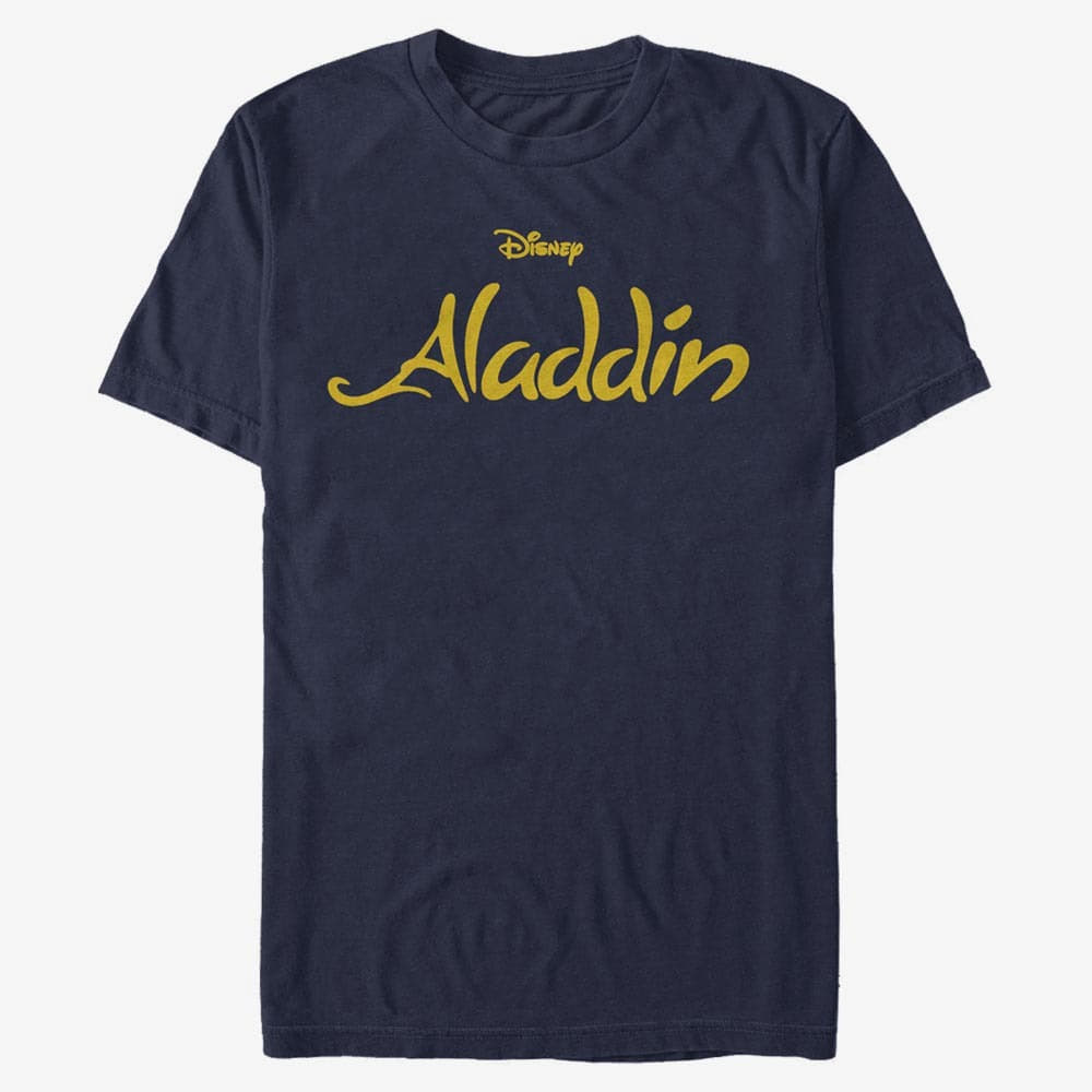 Pólók Merch Disney Aladdin - SIMPLE ALADDIN LOGO Unisex T-Shirt Navy Blue