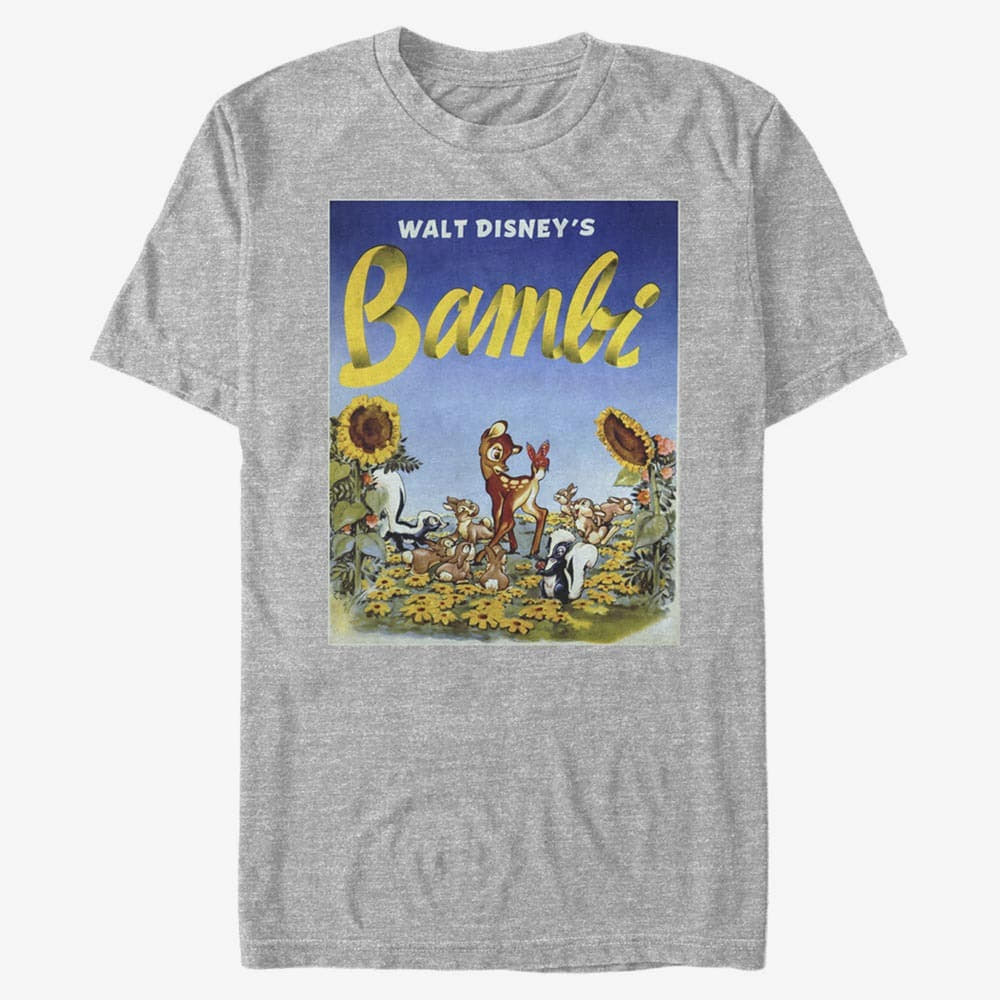 T-shirts Merch Disney Bambi - Bambi Sunflowers Unisex T-Shirt Heather Grey