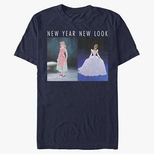 Tričko Merch Disney Cinderella - New Year Look Unisex T-Shirt Navy Blue