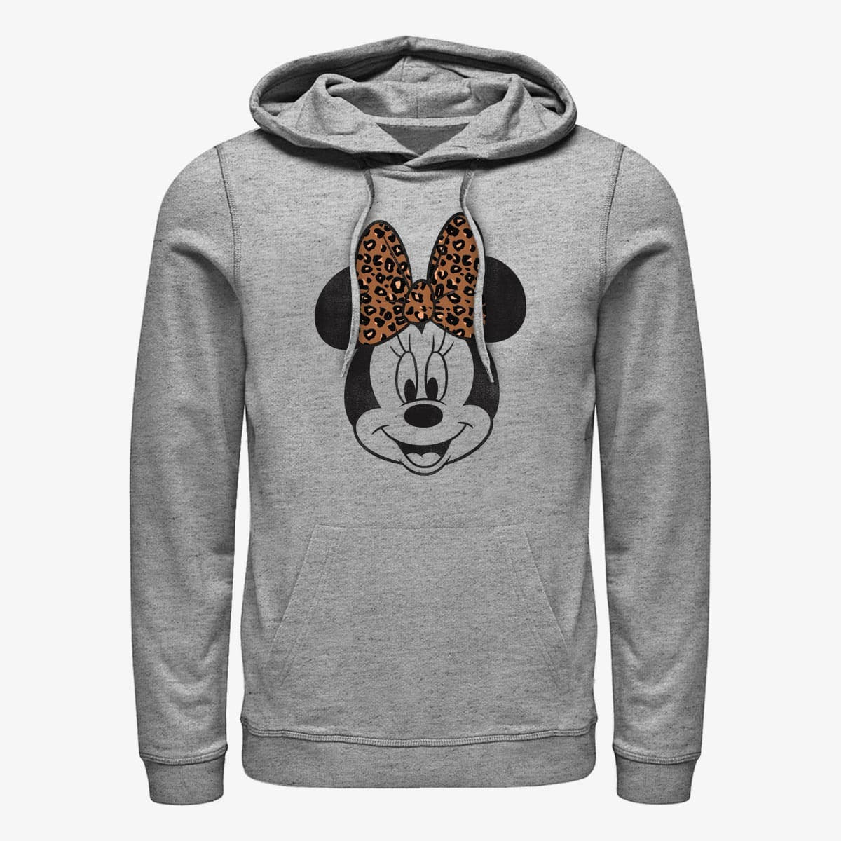 Felpe Merch Disney Mickey Classic - Modern Minnie Face Leopard Unisex Hoodie Heather Grey