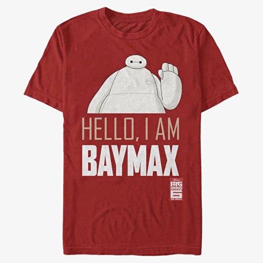 T-shirt Merch Disney Big Hero 6 Series - Hello Baymax Unisex T-Shirt Red