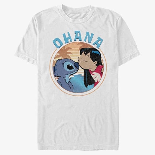 Tričko Merch Disney Lilo & Stitch - Lilo And Stitch Ohana Unisex T-Shirt White