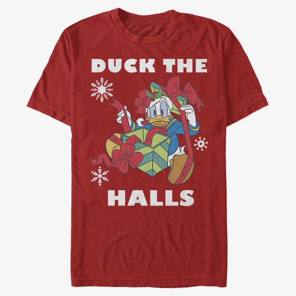 T-shirts Merch Disney Mickey Classic - Holiday Duck Unisex T-Shirt Red