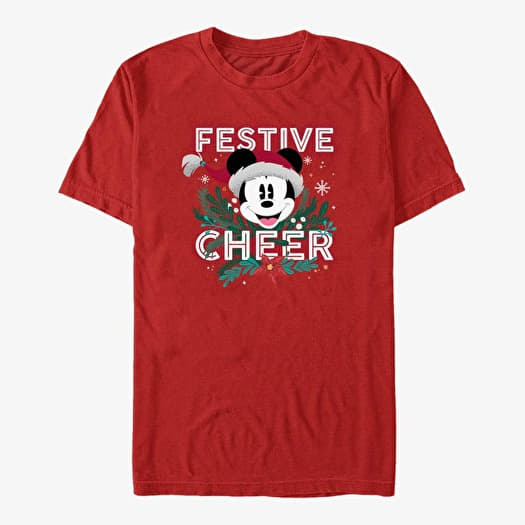 T-shirt Merch Disney Mickey & Friends - Festive Cheer Unisex T-Shirt Red