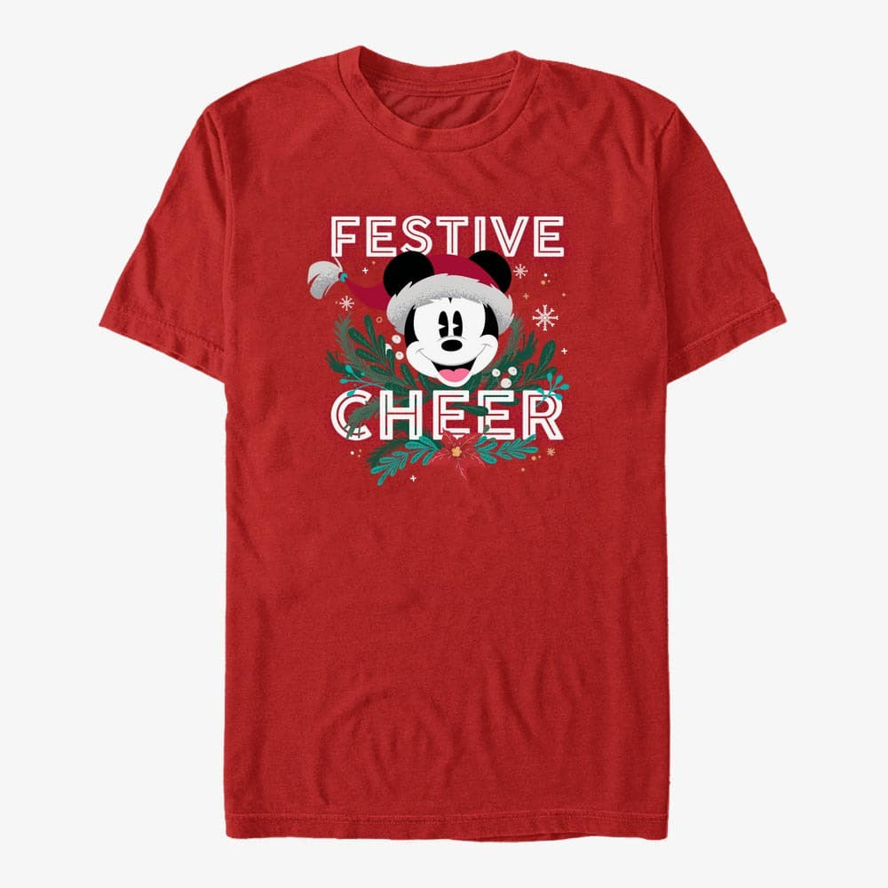 T-shirts Merch Disney Mickey & Friends - Festive Cheer Unisex T-Shirt Red