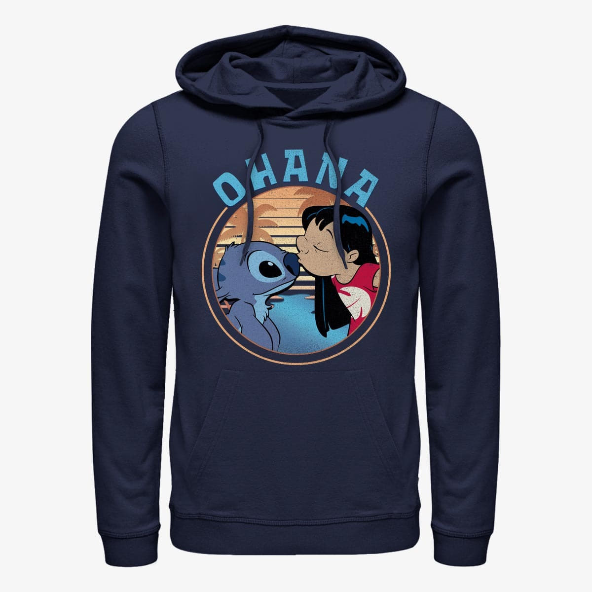 Kapuutsikud ja kampsunid Merch Disney Lilo & Stitch - Lilo And Stitch Ohana Unisex Hoodie Navy Blue
