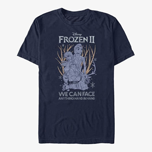 Tričko Merch Disney Frozen 2 - Sketchy Group Unisex T-Shirt Navy Blue