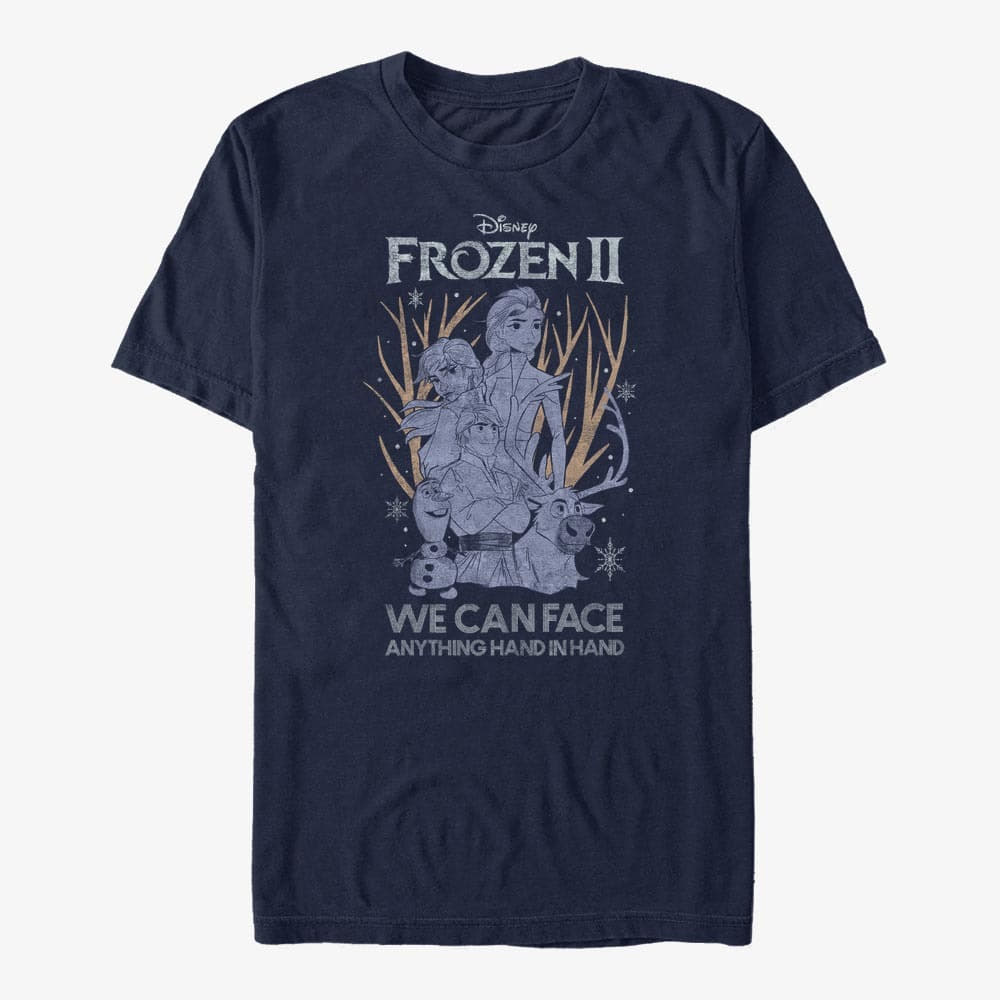 T-shirts Merch Disney Frozen 2 - Sketchy Group Unisex T-Shirt Navy Blue