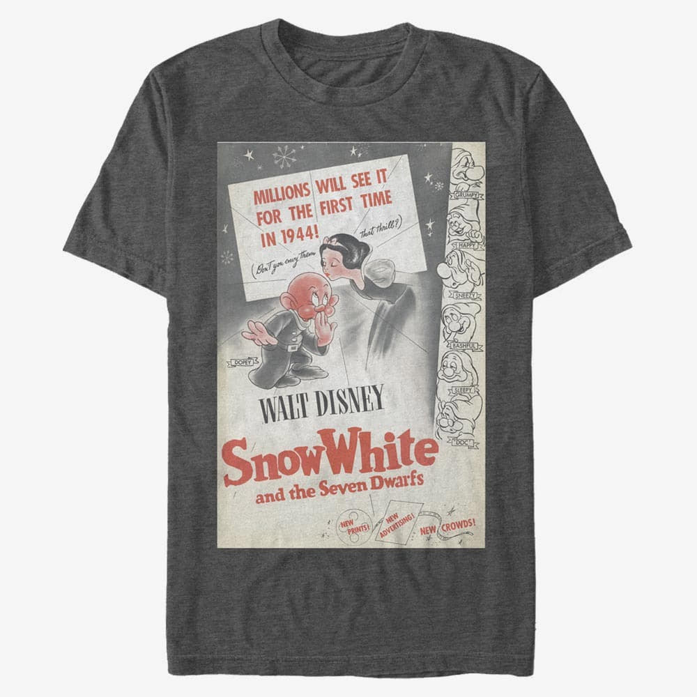   Μπλούζες Merch Disney Snow White - SW RED Dopey Poster Unisex T-Shirt Dark Heather Grey