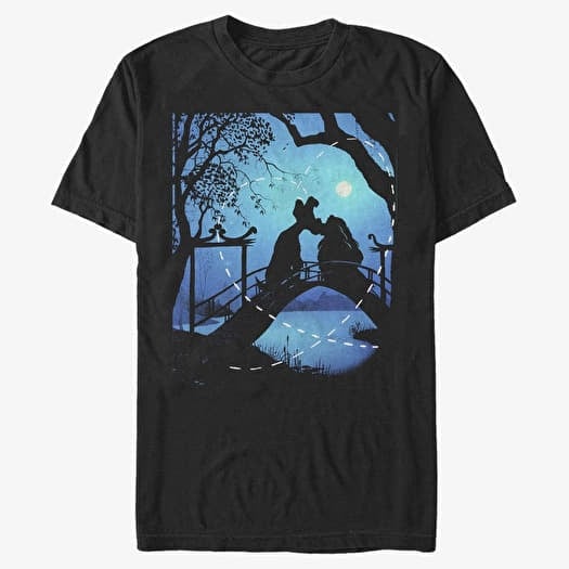 T-shirt Merch Disney Lady and the Tramp - Silhouette Love Unisex T-Shirt Black