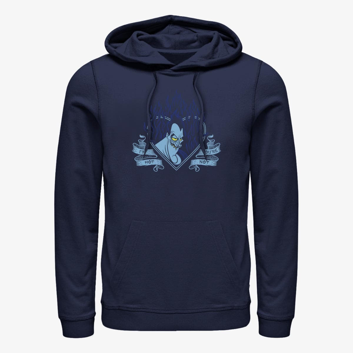Dukserice Merch Disney Villains - Hades Im Hot Youre Not Unisex Hoodie Navy Blue