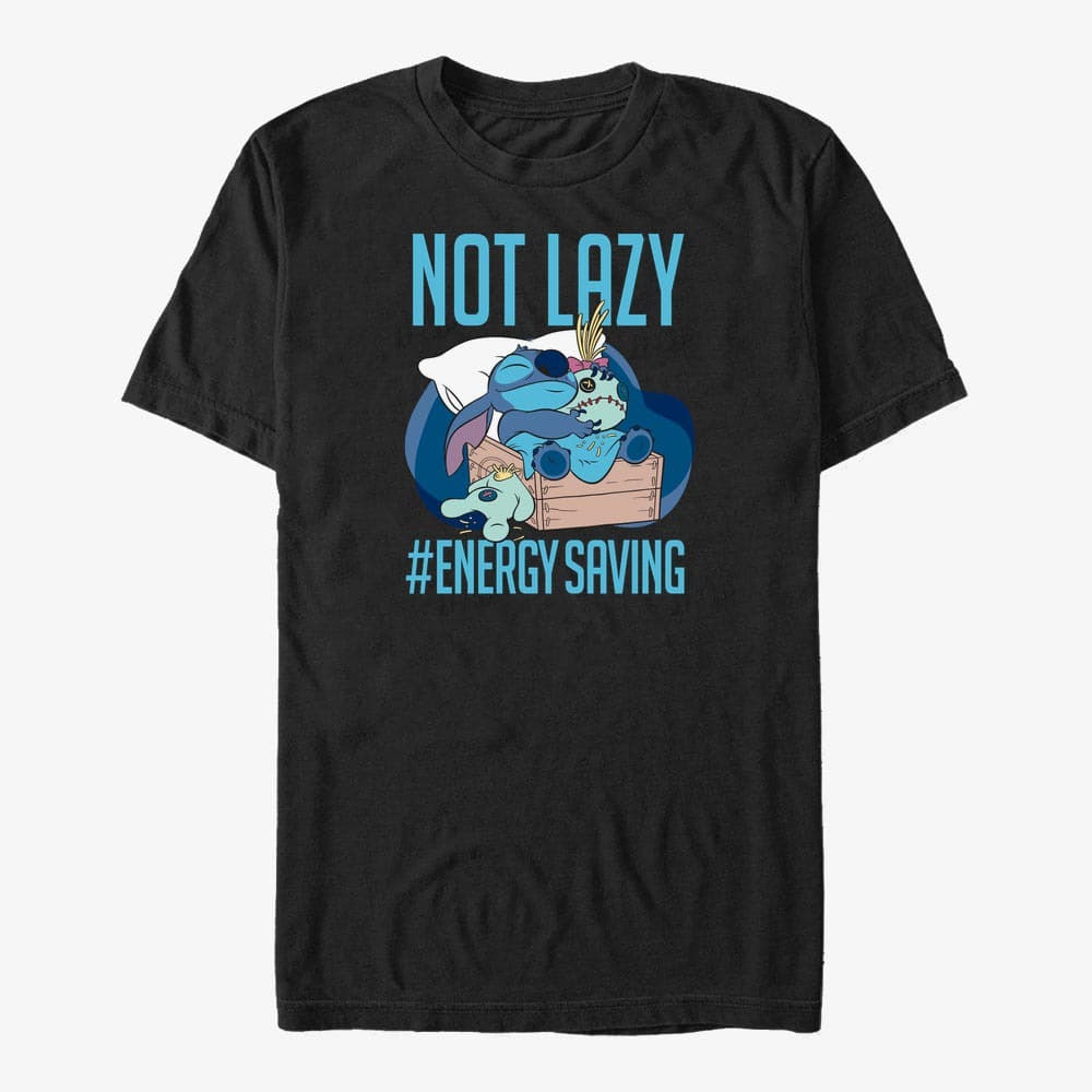 T-särgid Merch Disney Lilo & Stitch - Lazy Energy Unisex T-Shirt Black