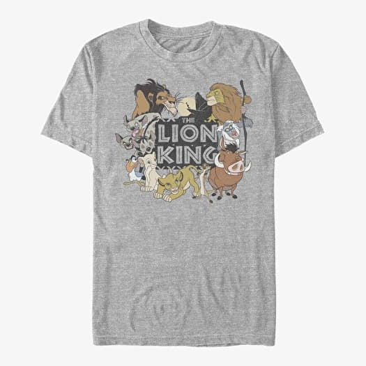 Póló Merch Disney The Lion King - Distressed Lion Group Unisex T-Shirt Heather Grey