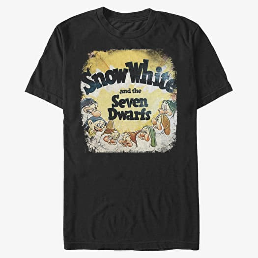 Tričko Merch Disney Snow White - Vintage Dwarfs Unisex T-Shirt Black